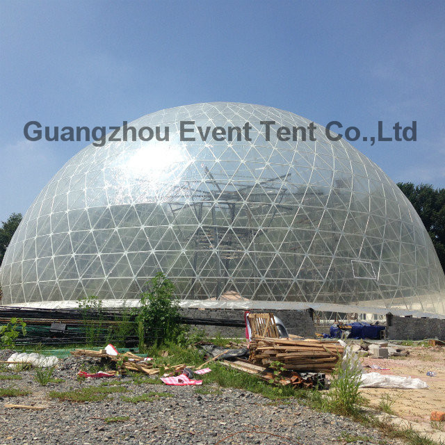 подгонянный шатер геодезического купола диаметра 30метер большой ясный прозрачный