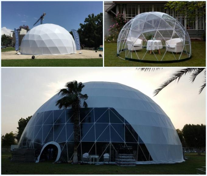 шатры свадьбы/события дома геодезического купола диаметра 50м изготовленные на заказ с стеклянной дверью