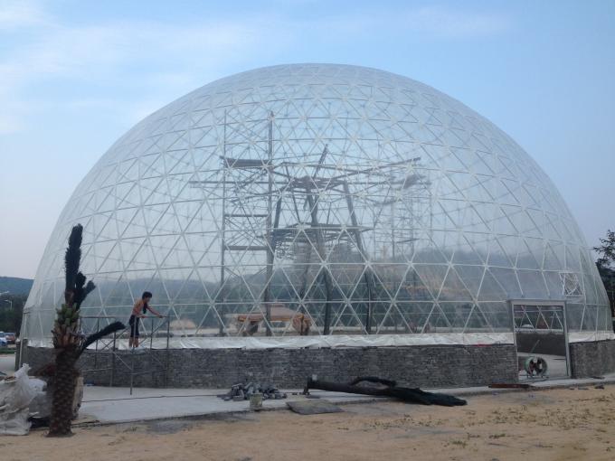 шатер купола структуры алюминия 35м геодезический прозрачный с покрытым ПВК
