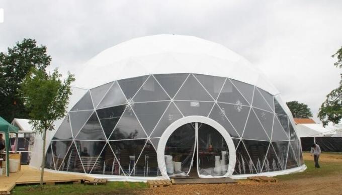шатры геодезического купола диаметров 20м круглые с ясной тканью ПВК