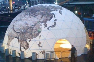 Китай Водоустойчивый шатер геодезического купола половинной сферы для располагаясь лагерем диаметра 35м поставщик